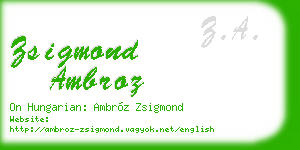 zsigmond ambroz business card